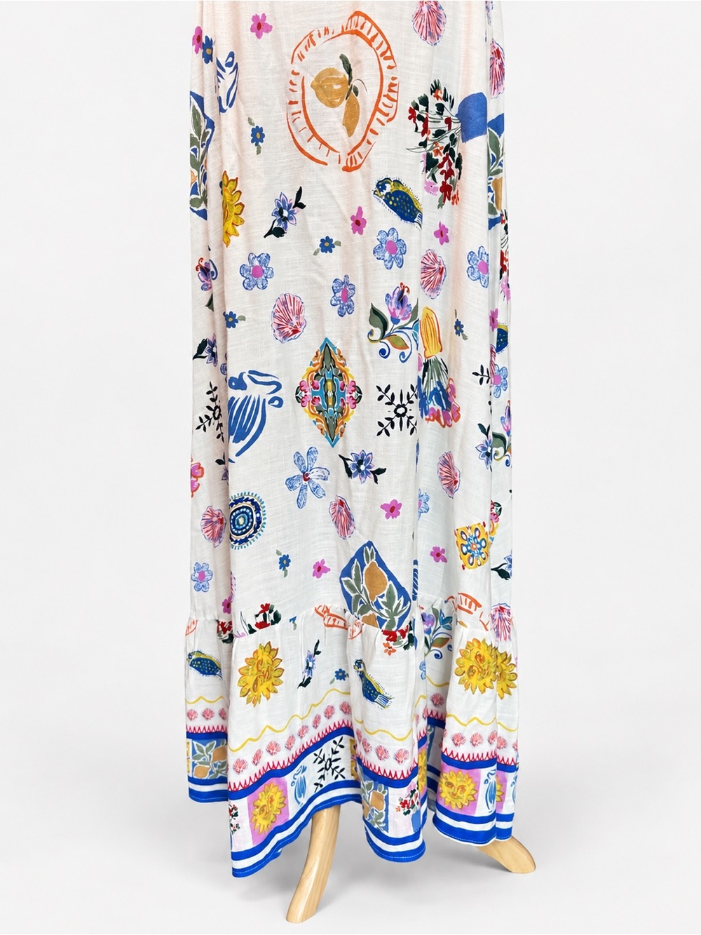 Label of Love Mediterranean Market Linen Blend Maxi Dress La Dolce Vita XL NWT - Picture 10 of 13